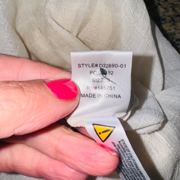 NWT Peach Love S/M Ivory Plunge Drawstring Backless Ruffled Cover Up Dress Maxi - Picture 12 of 16